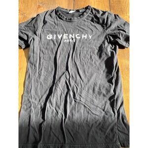 Givenchy Paris Logo T-Shirt Black Short Sleeve Crew Neck Mens Size S